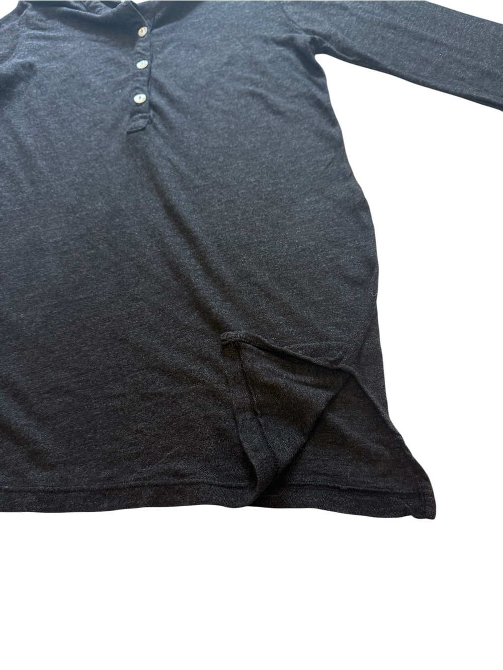 Monrow Black Long-Sleeve Henley Tee - Picture 4 of 9